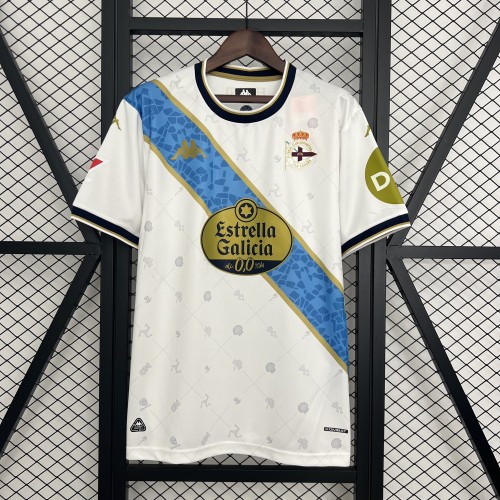 with LALIGA Patch Fan Version 2025-2026 Deportivo La Coruna Third Away White Soccer Jersey Camisetas de Futbol