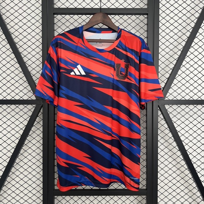 Fans Version 2025-2026 Club Universidad de Chile Orange/Blue Soccer Training Jersey Football Shirt