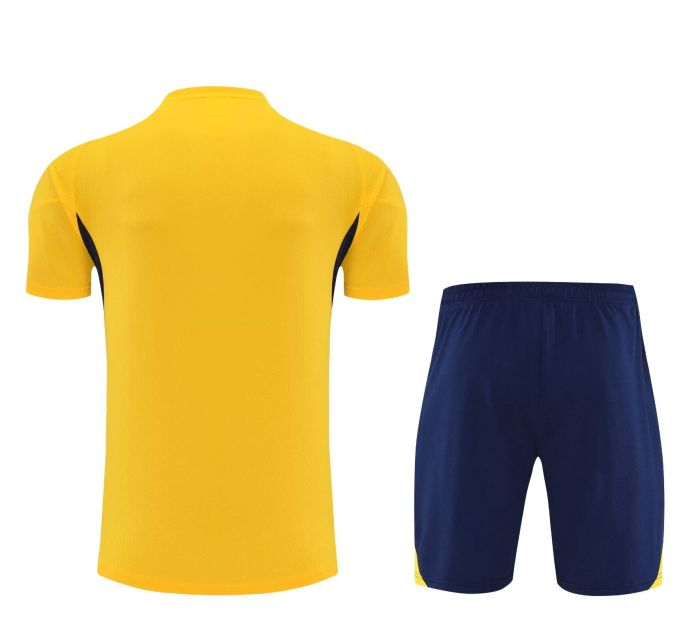 Adult Uniform 2025-2026 Boca Juniors Yellow Soccer Training Shirt and Shorts Football Set