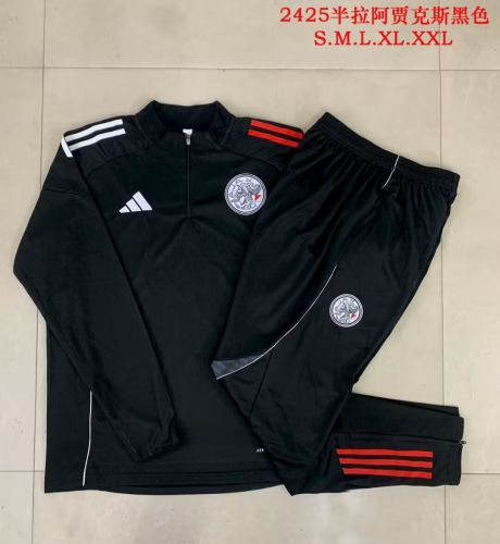 2025-2026 Ajax Black Soccer Training Sweater and Pants Football Kit