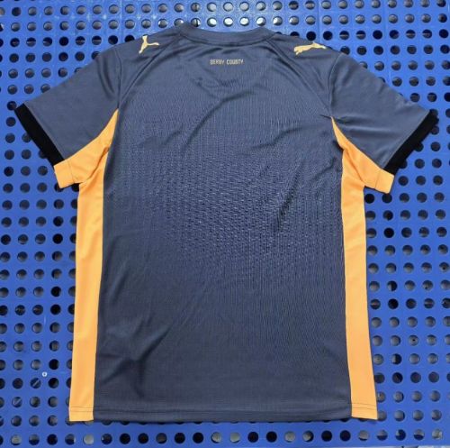 Fan Version 2025-2026 Derby County Away Grey Soccer Jersey Football Shirt