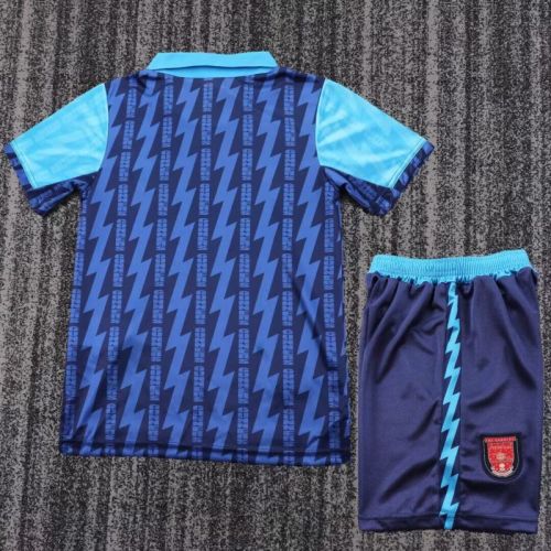 Retro Youth Uniform Kids Kit 1994-1995 Arsenal Away Blue Soccer Jersey Shorts Vintage Child Football Set