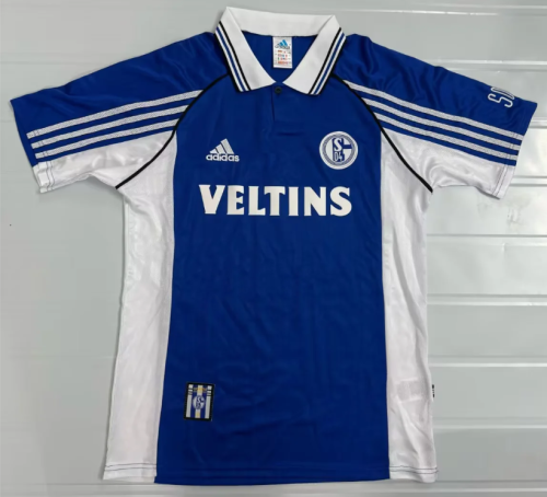 Retro Jersey 1998-2000 Schalke 04 Home Soccer Jersey Vintage Football Shirt