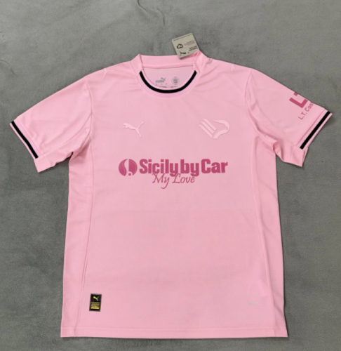 with Sponor Logo Fans Version 2025-2026 Palermo Home Soccer Jersey Football Shirt