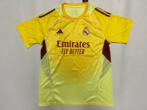 Fans Version 2025-2026 Real Madrid Yellow Goalkeeper Soccer Jersey Real Football Shirt