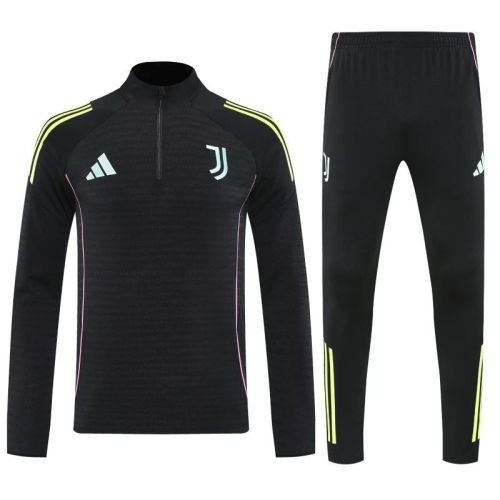 2025-2026 Juventus Black Soccer Training Sweater and Pants Football Kit