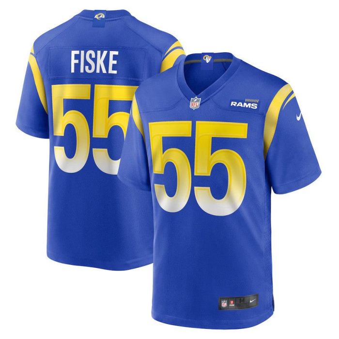 New Los Angeles Rams 55 FISKE Blue NFL Jersey