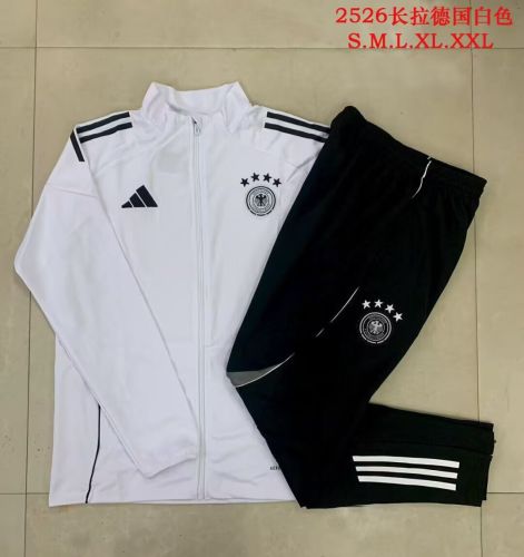 Adult 2025-2026 Germany White Soccer Jacket and Long Pants Football Tracksuit