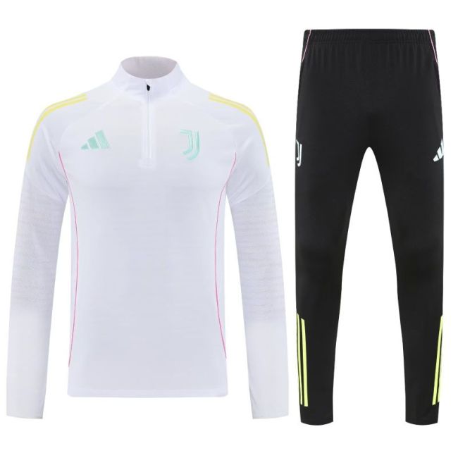 2025-2026 Juventus White Soccer Training Sweater and Pants Football Kit