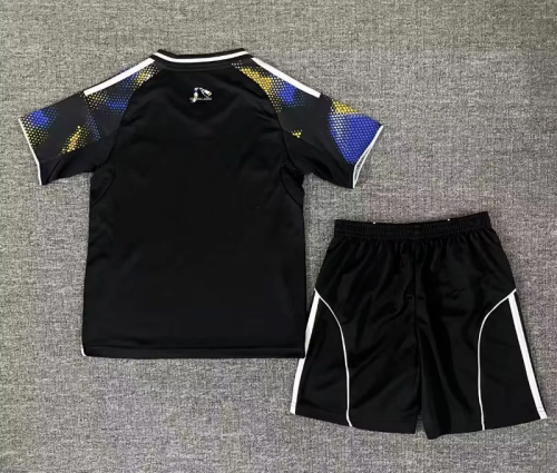 without Sponor Logo Youth Uniform Kids Kit 2025-2026 Leeds United Third Away Soccer Jersey Shorts Child Football Set