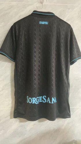 with Scudetto Patch Fan Version 2025-2026 Calcio Napoli Third Away Black Football Shirt Napoles Soccer Jersey