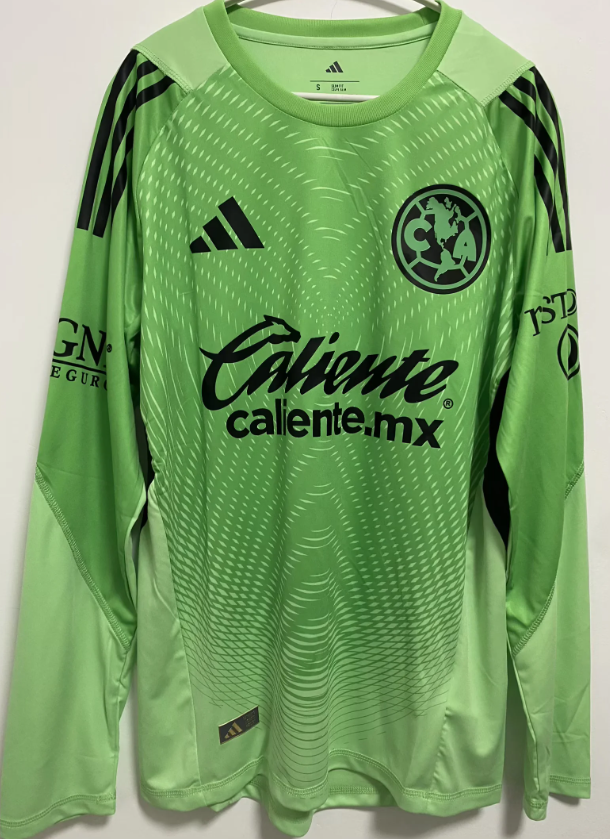 Long Sleeve Player Version 2025-2026 Club America Aguilas Green Goalkeeper Soccer Jersey Football Shirt