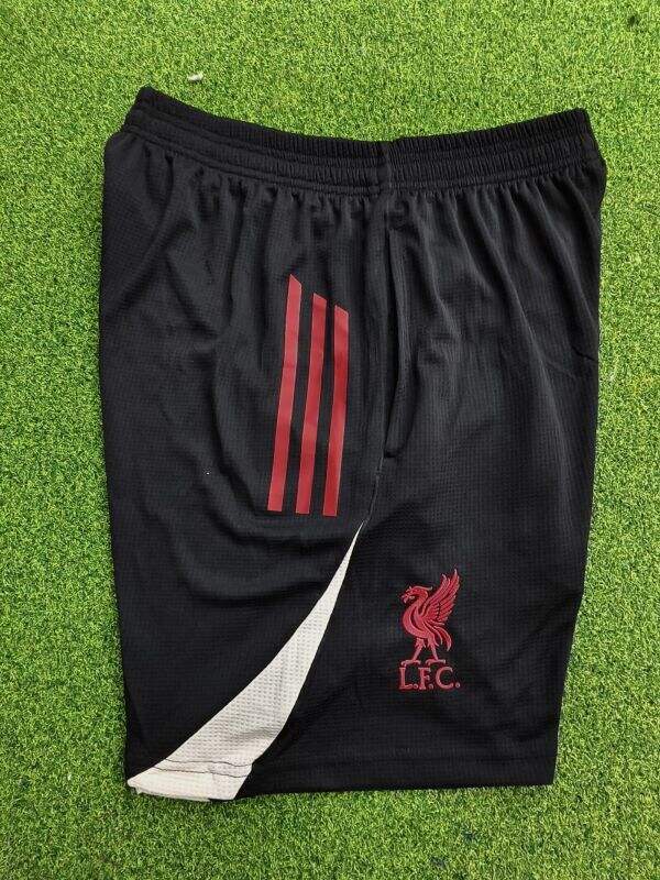 with Pocket Fan Version 2025-2026 Liverpool Black Soccer Training Shorts Football Shorts