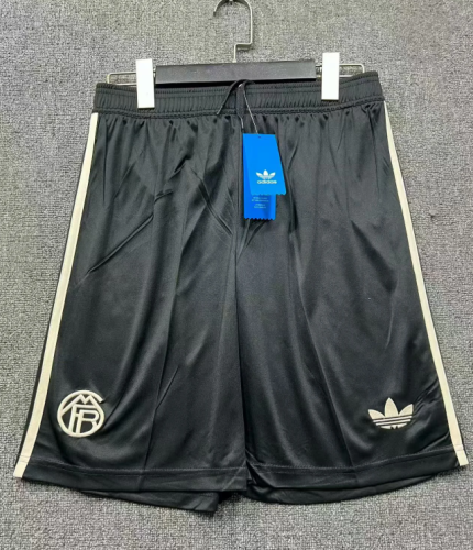 Fan Version 2025-2026 Bayern Munich Third Away Black Soccer Shorts Football Shorts