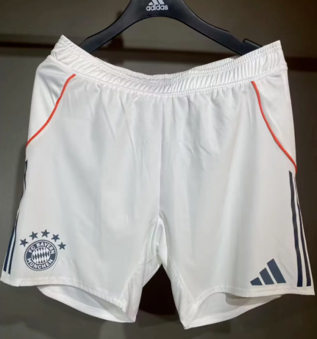 Player Version 2025-2026 Bayern Munich Away White Soccer Shorts Football Shorts