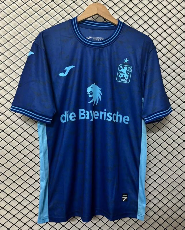 Fan Version 2025-2026 TSV 1860 Munich Away Dark Blue Soccer Jersey Football Shirt