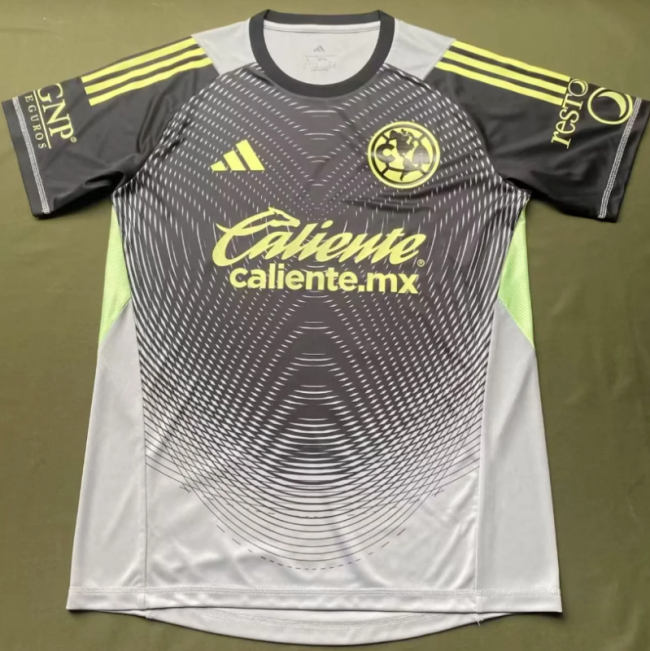 Fan Version 2025-2026 Club America Aguilas Black/Grey Goalkeeper Soccer Jersey Football Shirt