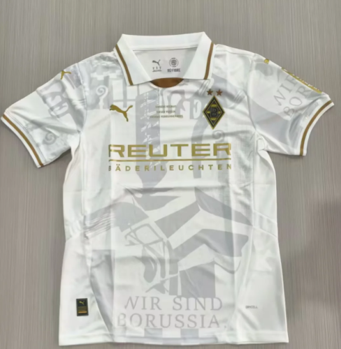 Fan Version 2025-2026 Borussia Monchengladbach White Special Edition Soccer Jersey Football Shirt