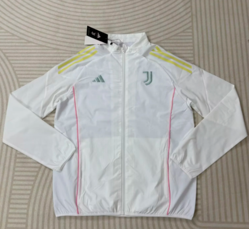 2025-2026 Juventus White Soccer Windbreaker Jacket Football Jacket