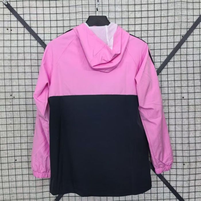 with Caps 2025-2026 Inter Miami Pink/Black Soccer Windbreaker Jacket Football Jacket