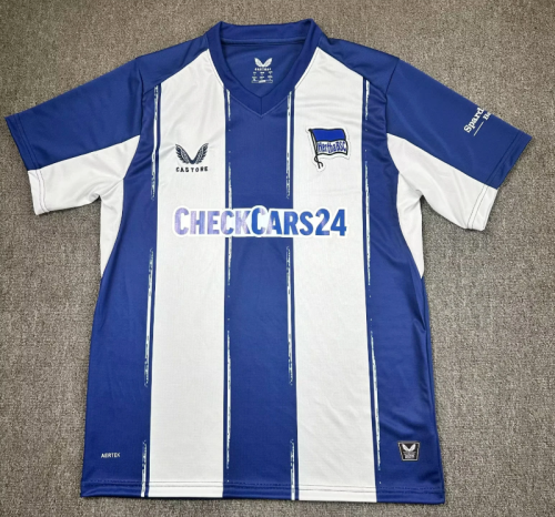 Fan Version 2025-2026 Hertha Berliner Home Soccer Jersey Football Shirt