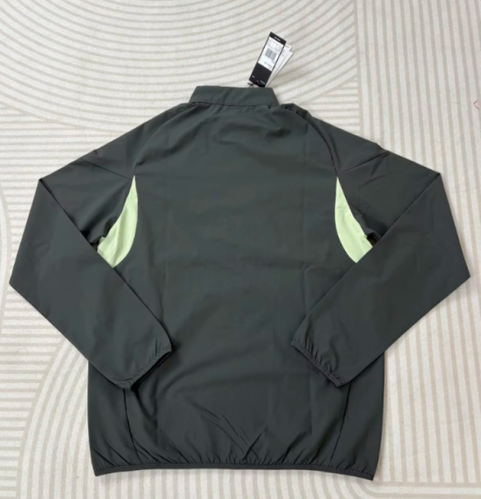 2025-2026 Real Madrid Black/Green Soccer Windbreaker Jacket Football Jacket