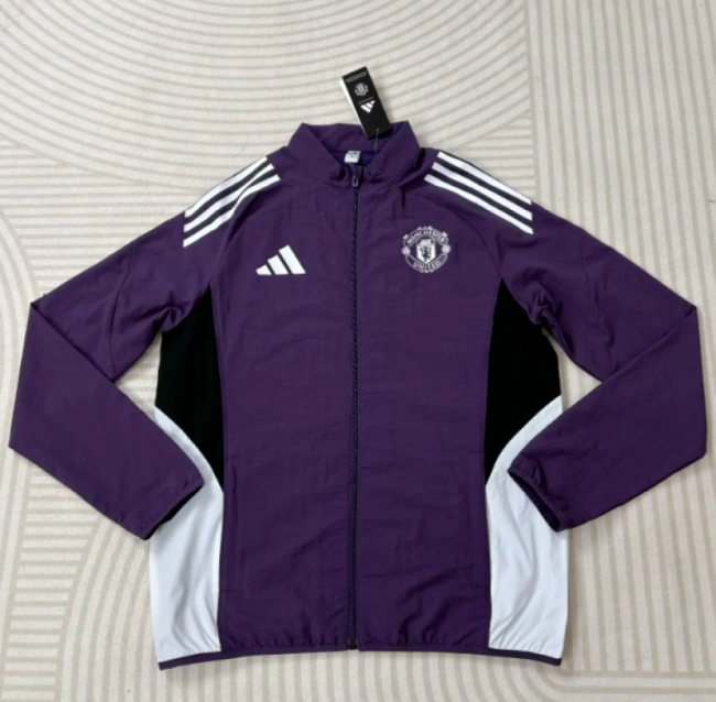 2025-2026 Manchester United Purple Soccer Windbreaker Jacket Football Jacket