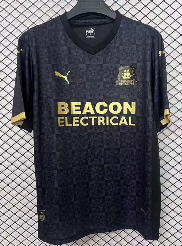 Fans Version 2025-2026 Plymouth Argyle Away Black Soccer Jersey Football Shirt