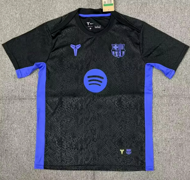 Barca Camisetas de Futbol Fans Version 2025-2026 Barcelona Manba Black Soccer Jersey