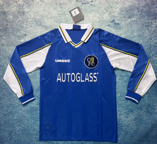 Long Sleeve Retro Jersey 1997-1999 Chelsea Home Soccer Jersey Vintage Football Shirt