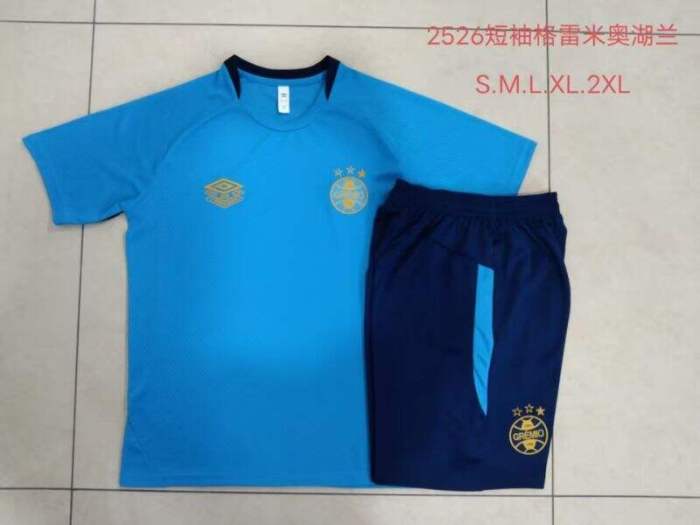 Adult Uniform 2025-2026 Gremio Blue Soccer Training Jersey and Shorts Football Kits