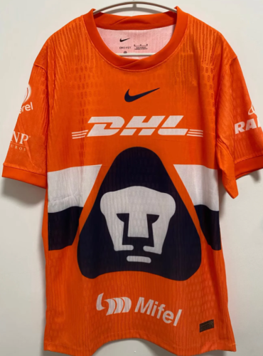 Player Version 2025-2026 Pumas Orange Goalkeeper Soccer Jersey Football Shirt