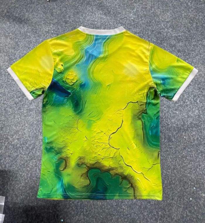 Fans Version 2025-2026 Real Madrid Yellow/Green Soccer Jersey Real Football Shirt