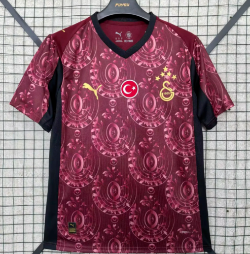 without Sponor Logo Fan Version 2025-2026 Galatasaray Third Away Red Soccer Jersey Football Shirt