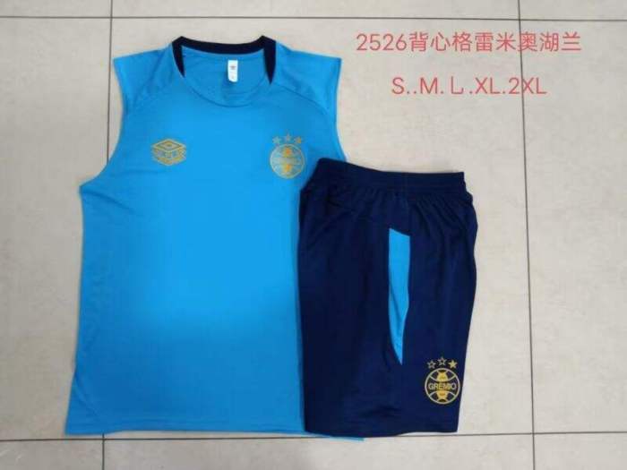 Adult Uniform 2025-2026 Gremio Blue Soccer Training Vest and Shorts Football Set