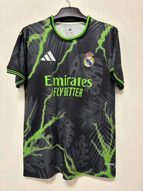 Fans Version 2025-2026 Real Madrid Black/Green Soccer Jersey Real Football Shirt