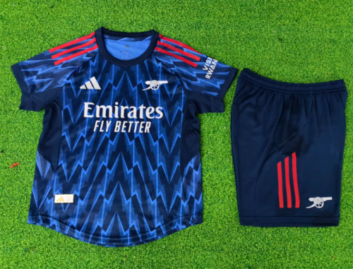 Player Version Youth Uniform Kids Kit Arsenal 2025-2026 Away Soccer Jersey Shorts Child Football Set