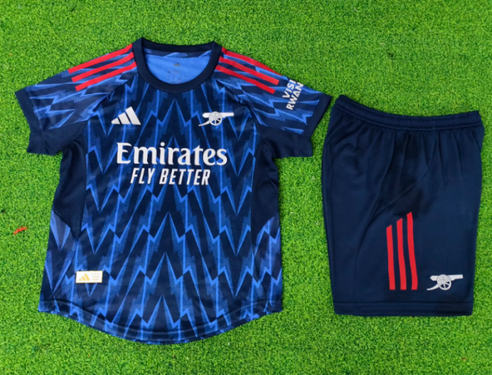 Player Version Youth Uniform Kids Kit Arsenal 2025-2026 Away Soccer Jersey Shorts Child Football Set