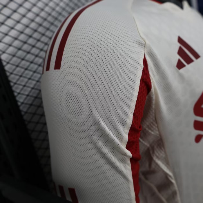 Long Sleeve Player Version 2025-2026 Liverpool Away White Soccer Jersey Football Shirt
