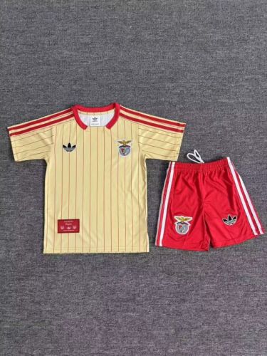 Youth Uniform Kids Kit 2025-2026 Benfica Yellow/Red Soccer Jersey Shorts Child Football Set