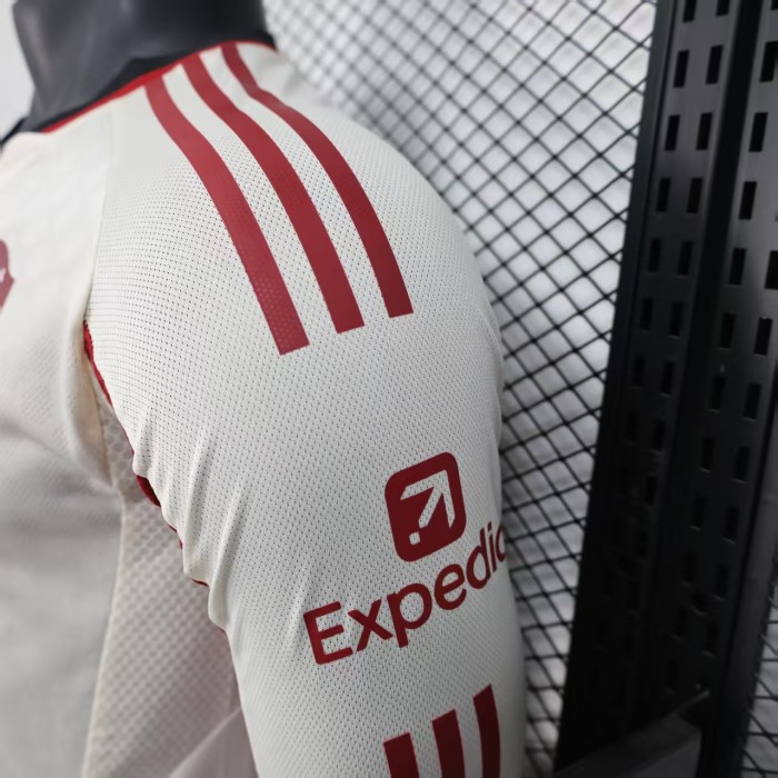 Long Sleeve Player Version 2025-2026 Liverpool Away White Soccer Jersey Football Shirt