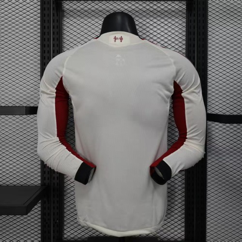 Long Sleeve Player Version 2025-2026 Liverpool Away White Soccer Jersey Football Shirt