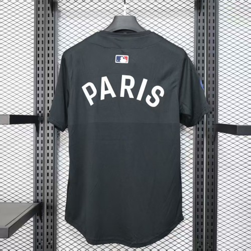 2025-2026 PSG Black MLB Jersey Paris Saint-Germain Baseball Shirt