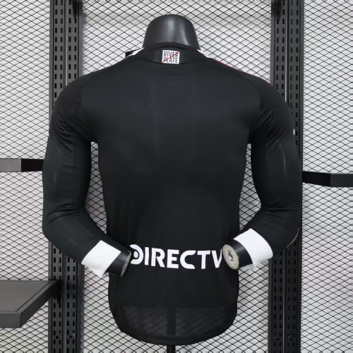 with Sponor Logo Long Sleeve Player Version 2025-2026 River Plate Away Soccer Jersey Football Shirt