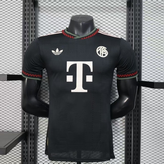 Player Version 2025-2026 Bayern Munich Third Away Black Soccer Jersey Bayern Munchen Football Shirt