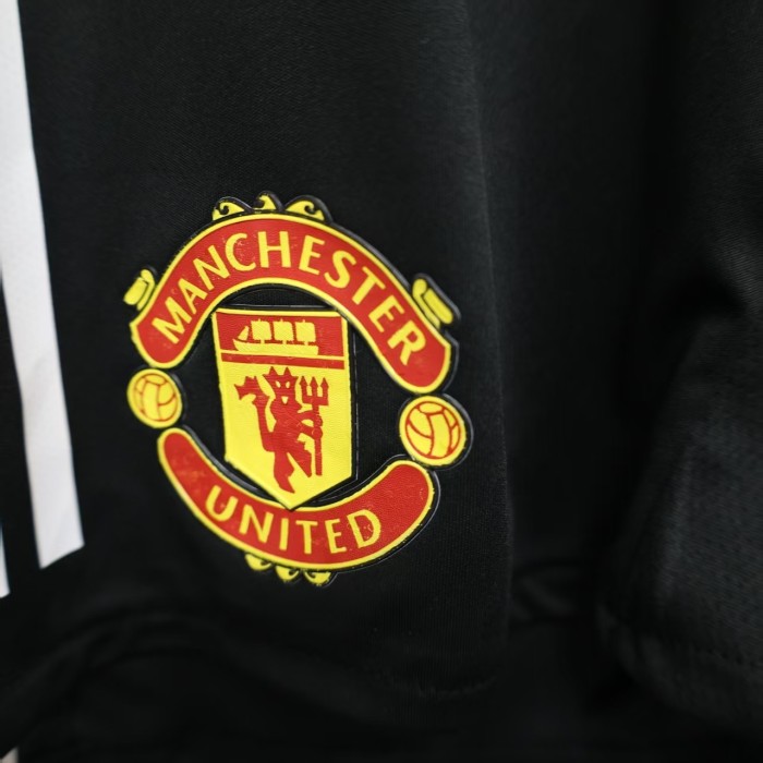 Player Version 2025-2026 Manchester United Black Soccer Shorts Football Shorts