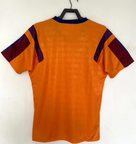 Retro Jersey 1990-1992 Barcelona Away Orange Soccer Jersey Vintage Football Shirt