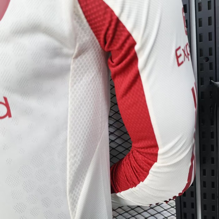 Long Sleeve Player Version 2025-2026 Liverpool Away White Soccer Jersey Football Shirt