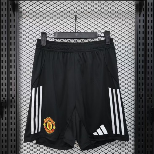 Player Version 2025-2026 Manchester United Black Soccer Shorts Football Shorts