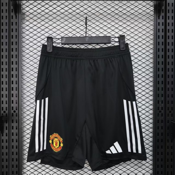 Player Version 2025-2026 Manchester United Black Soccer Shorts Football Shorts